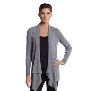 WHBM Heather Chome Ribbed Cover up Sweater M